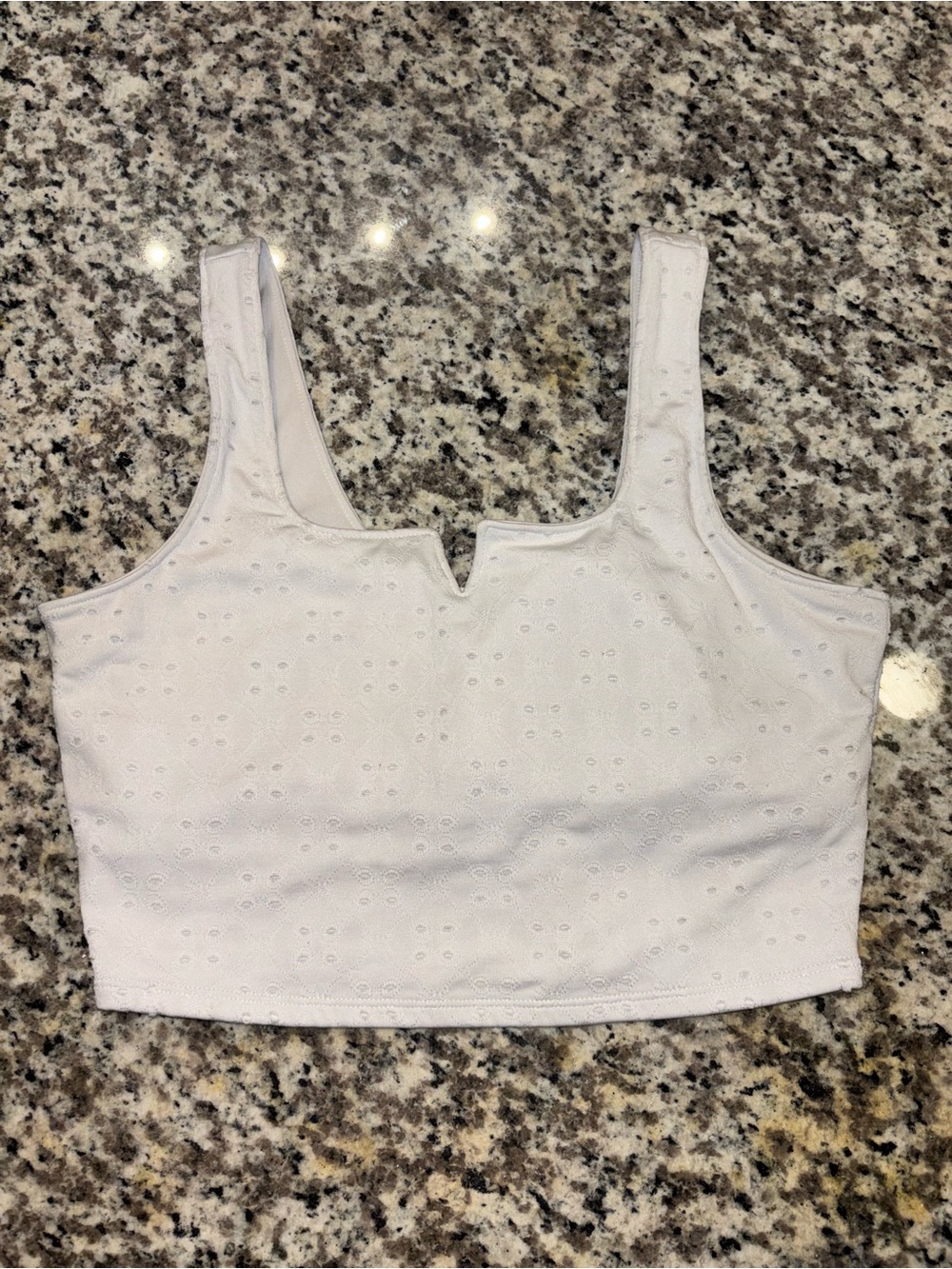 Off white cropped workout tank